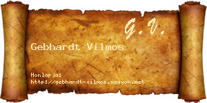 Gebhardt Vilmos névjegykártya